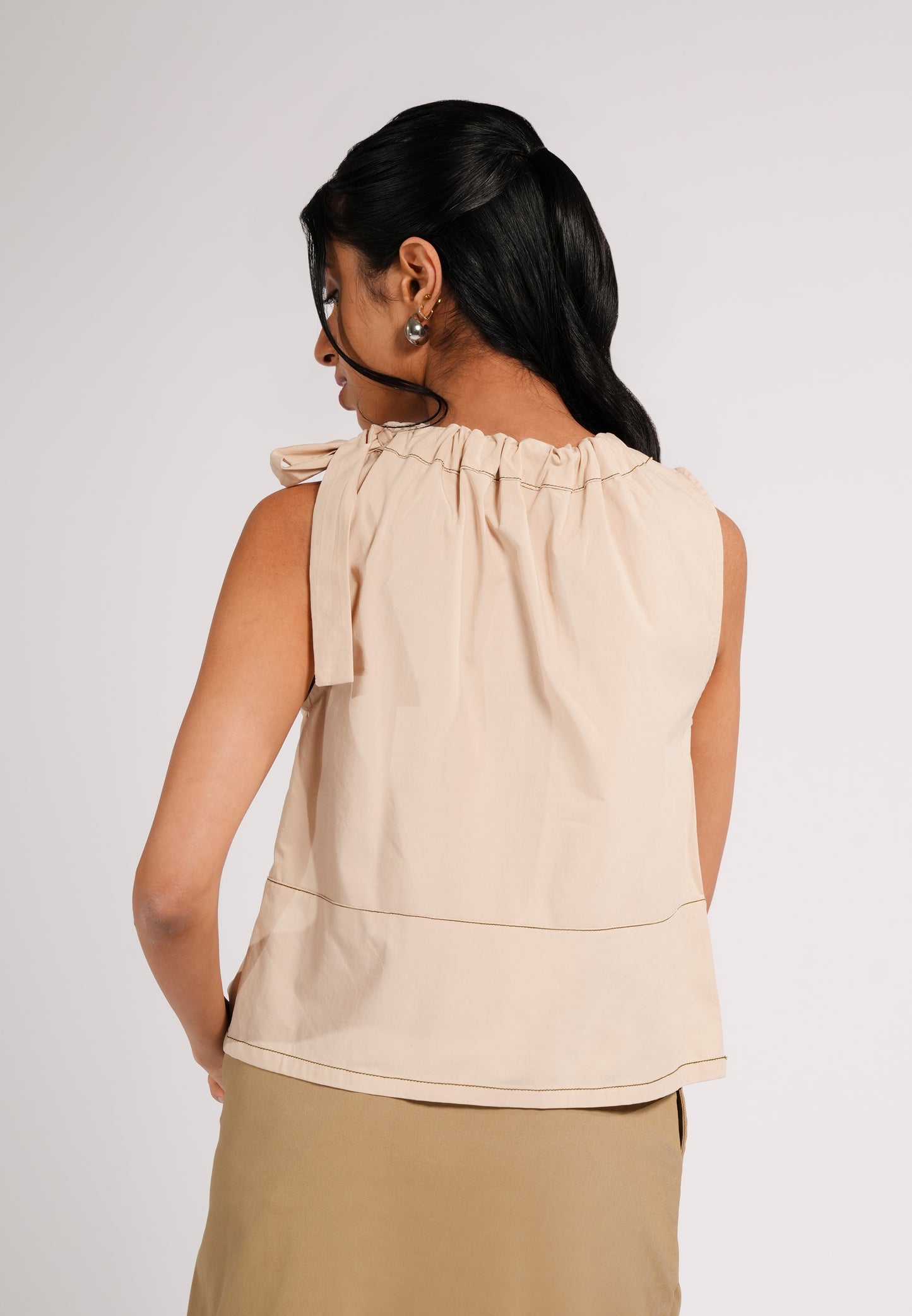 Curtee Sleeveless Top (Beige)