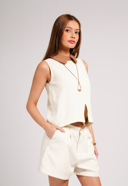 Cynic Sleeveless Top (Cream)