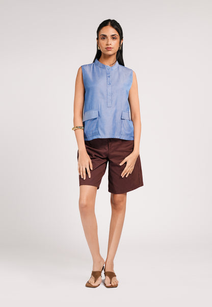 Cynn Sleeveless Top (Blue)