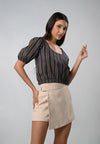 Cypress Short Sleeve Top (Navy gold)