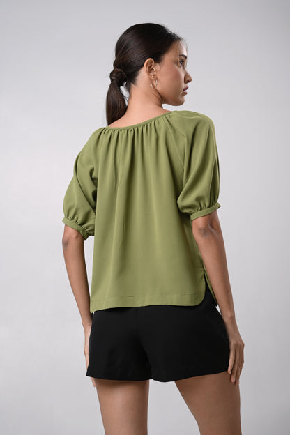 Daley Short Sleeve Top (O. Green)