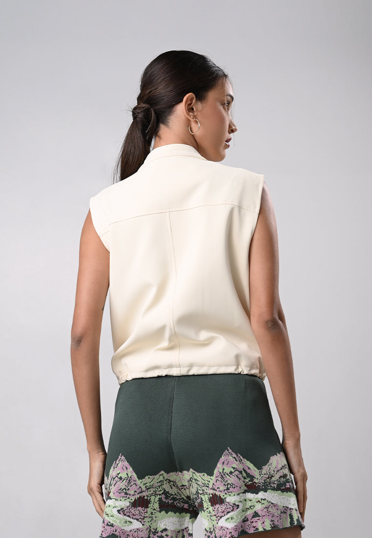 Danner Sleeveless Vest Top (Beige)