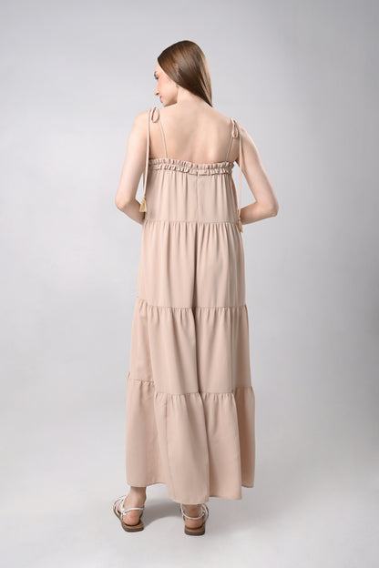 Devaunt Sleeveless Maxi Dress (Khaki)