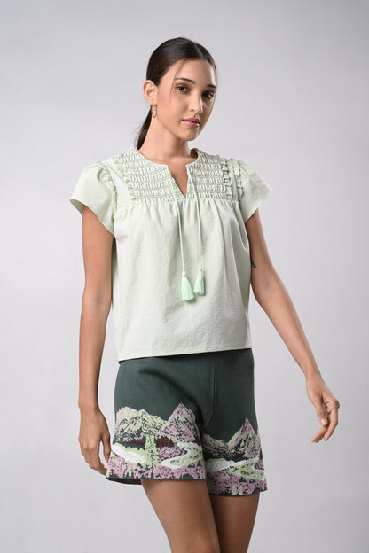 Dezru Short Sleeve Top (Mint Green)