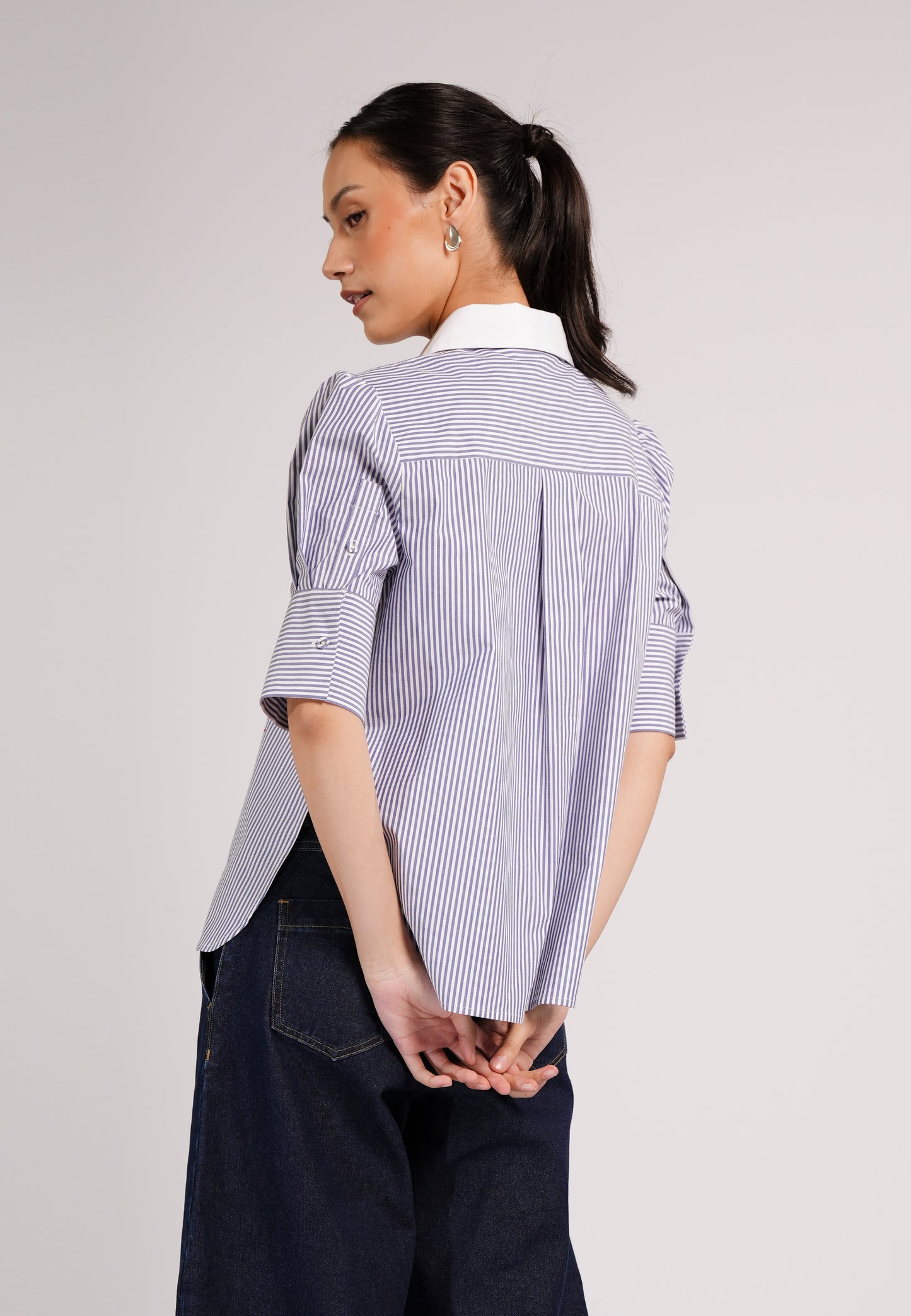 DNM Studios 2026 Doax Quarter Sleeve Top (Striped Blue)