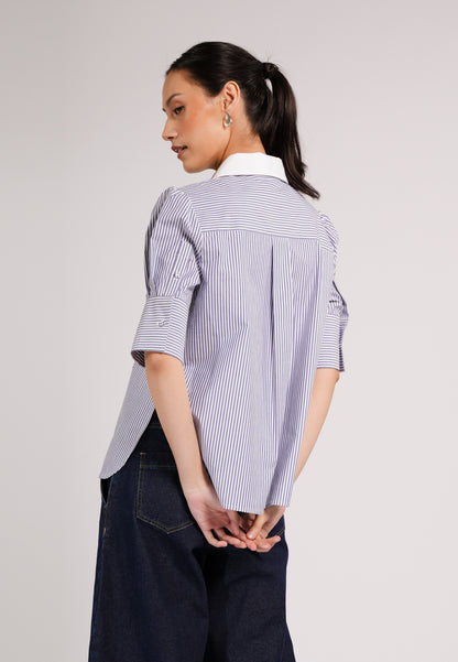 DNM Studios 2026 Doax Quarter Sleeve Top (Striped Blue)