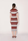 Camp Dominique Short Sleeve Dress (Striped Red)