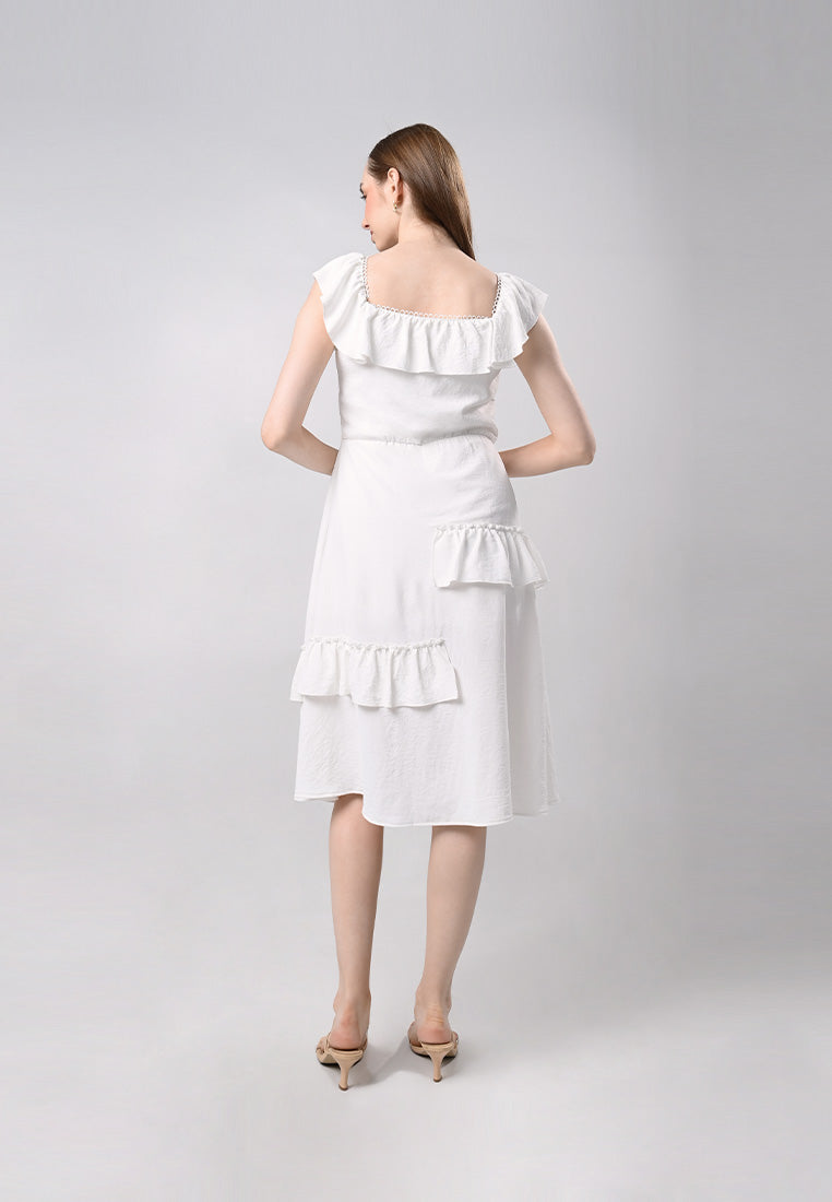 Domna Sleeveless Dress (Off-white)