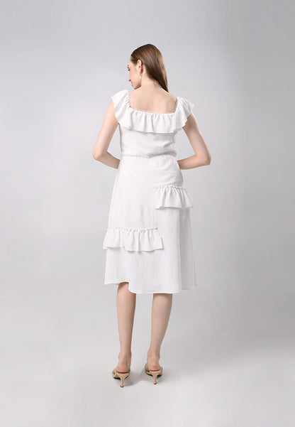 Domna Sleeveless Dress (Off-white)