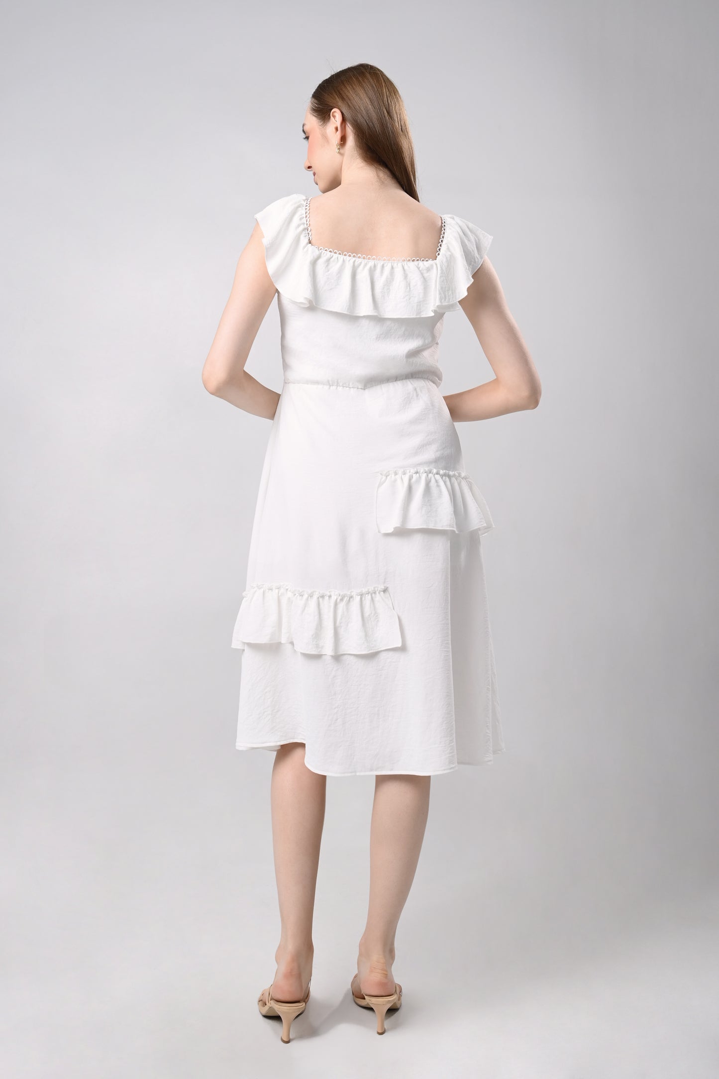 Domna Sleeveless Dress (Offwhite)