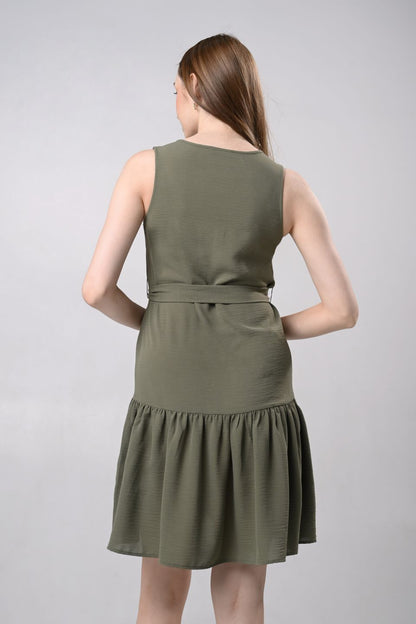 Drewe Sleeveless Dress (Olive)