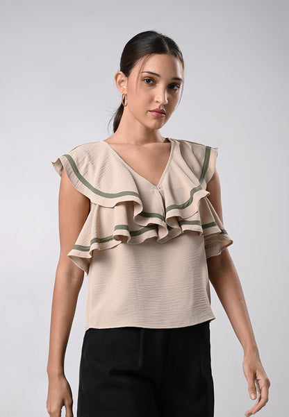 Drewe Short Sleeve Top (Khaki)