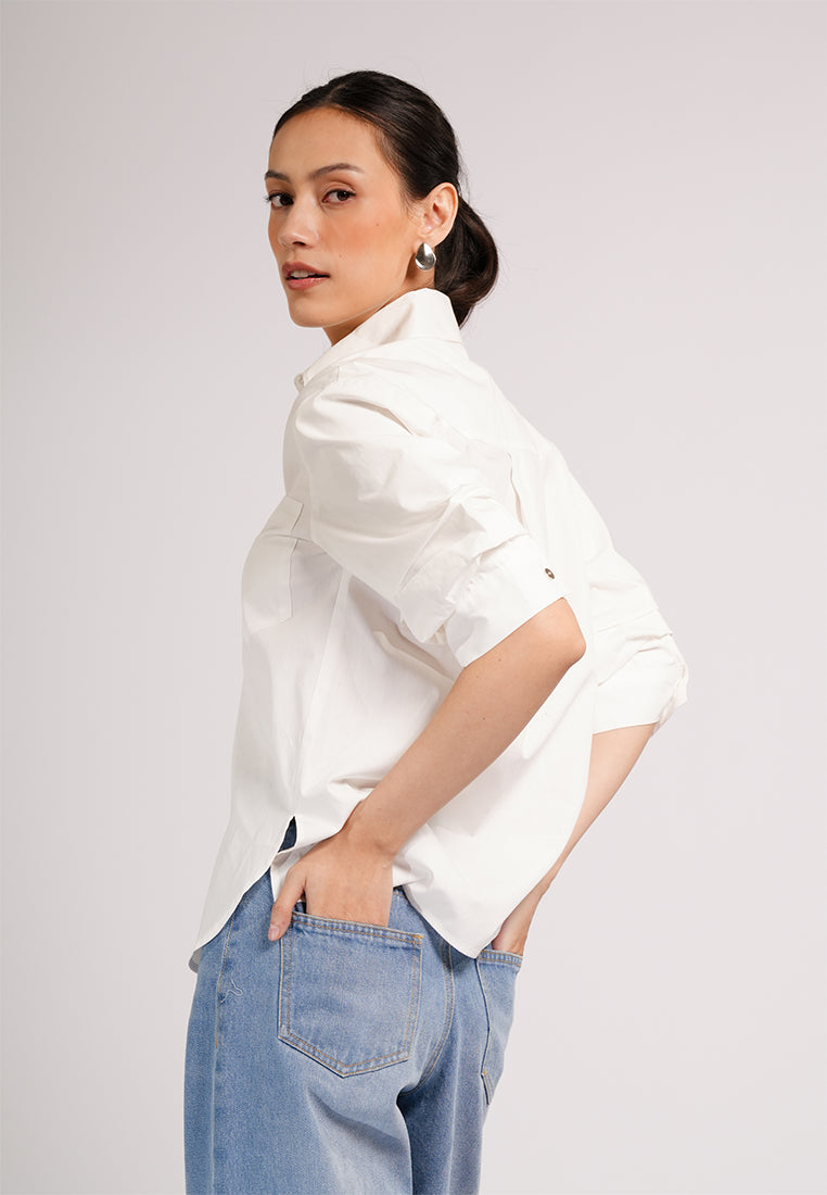 DNM Studios 2026 Duer Quarter Sleeve Top (White)