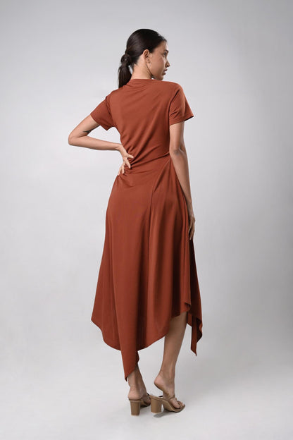 Durley Short Sleeve Dress (Rust)