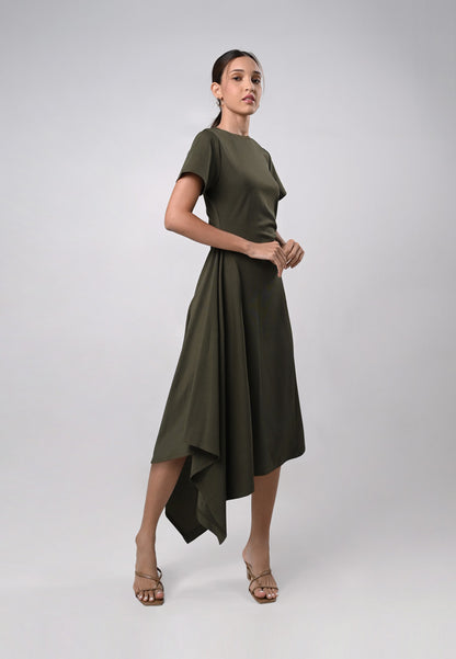 Durley Short Sleeve Dress (Olive)
