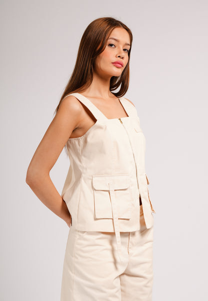 DNM Studios 2026 Dutch Sleeveless Top (Cream)