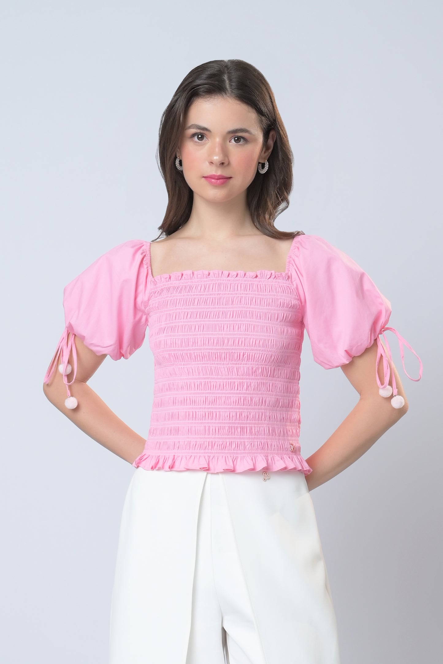 Barbie ❤ Plains & Prints Enchant Short Sleeve Top (Pink)