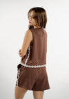 Enola Sleeveless Top (Brown)