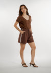 Eshal Short Sleeve Top (Brown)