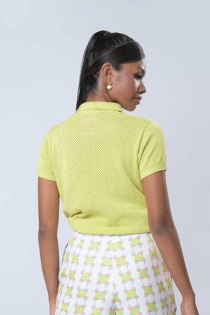 Barbie ❤ Plains & Prints Exquisite Short Sleeve Top (Lime)