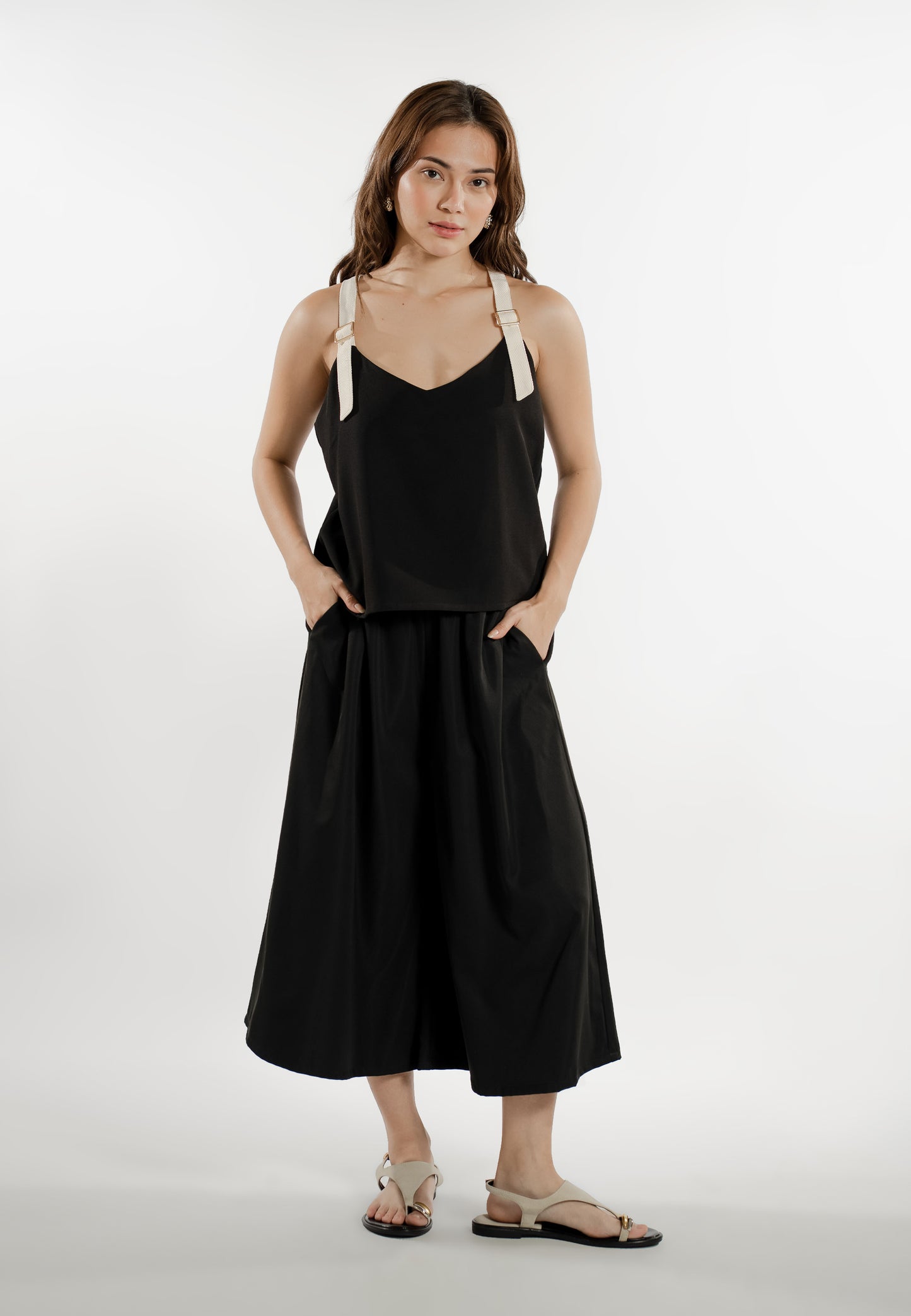 Ezri Culottes  W/ Sash (Black )