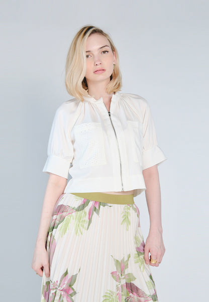 Nobleza Fabia Short Sleeve Top (Off-white)