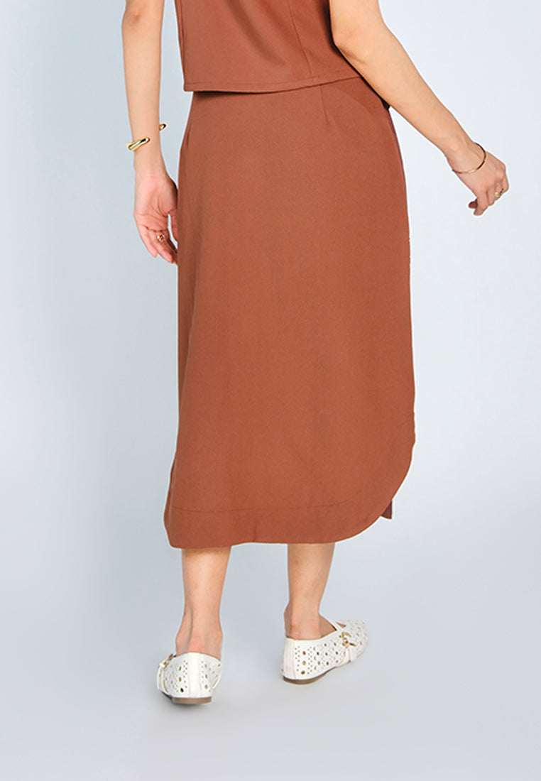 Nobleza Farrell Skirt  (Brown)