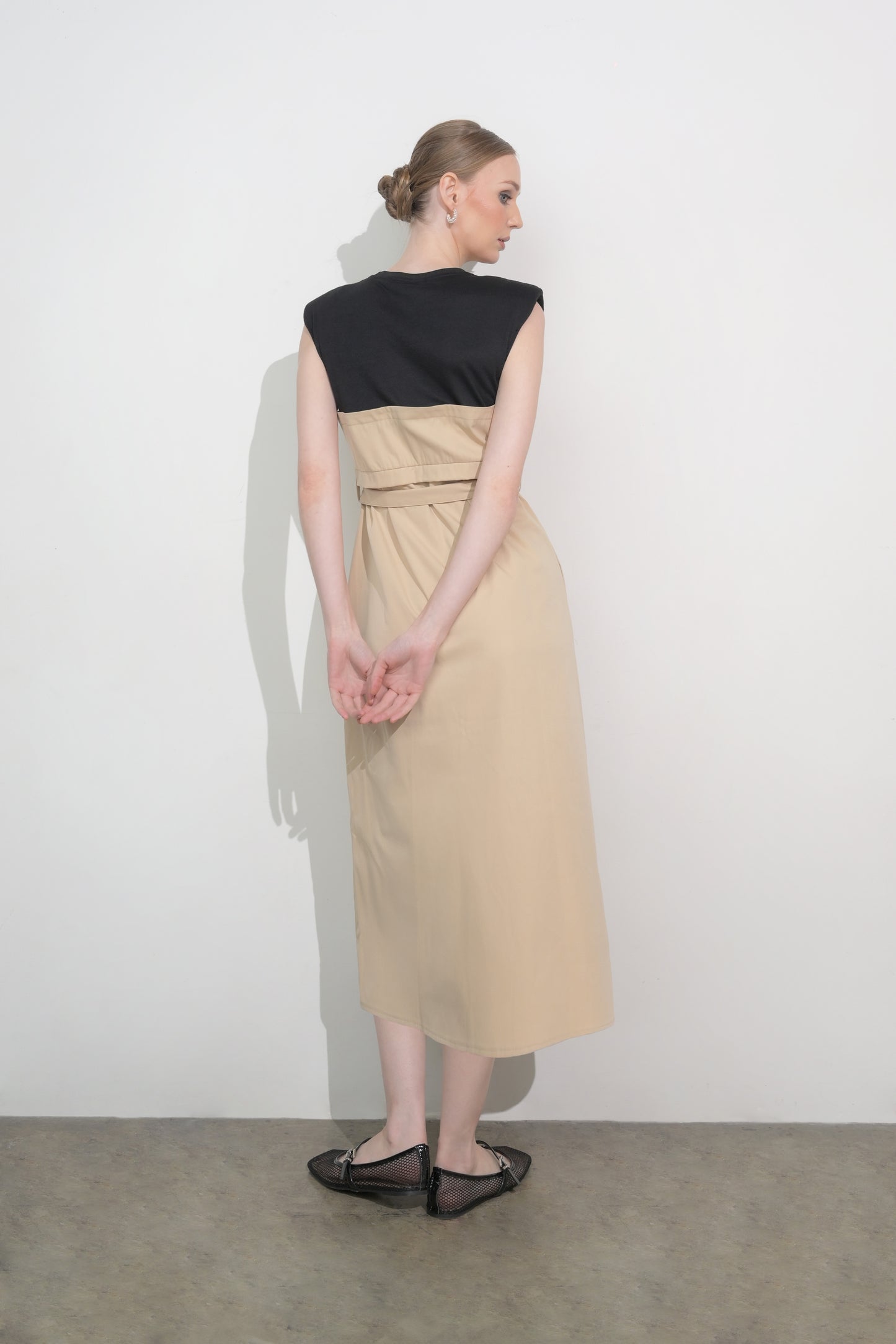 Raf Fargo Sleeveless Dress (Blk/Khak)