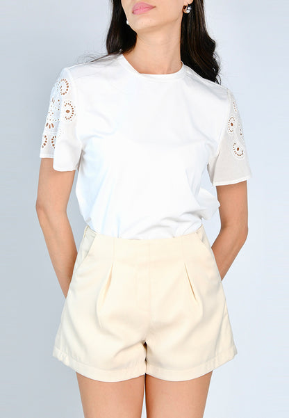 Nobleza Faura Short Sleeve Top (Off-white)