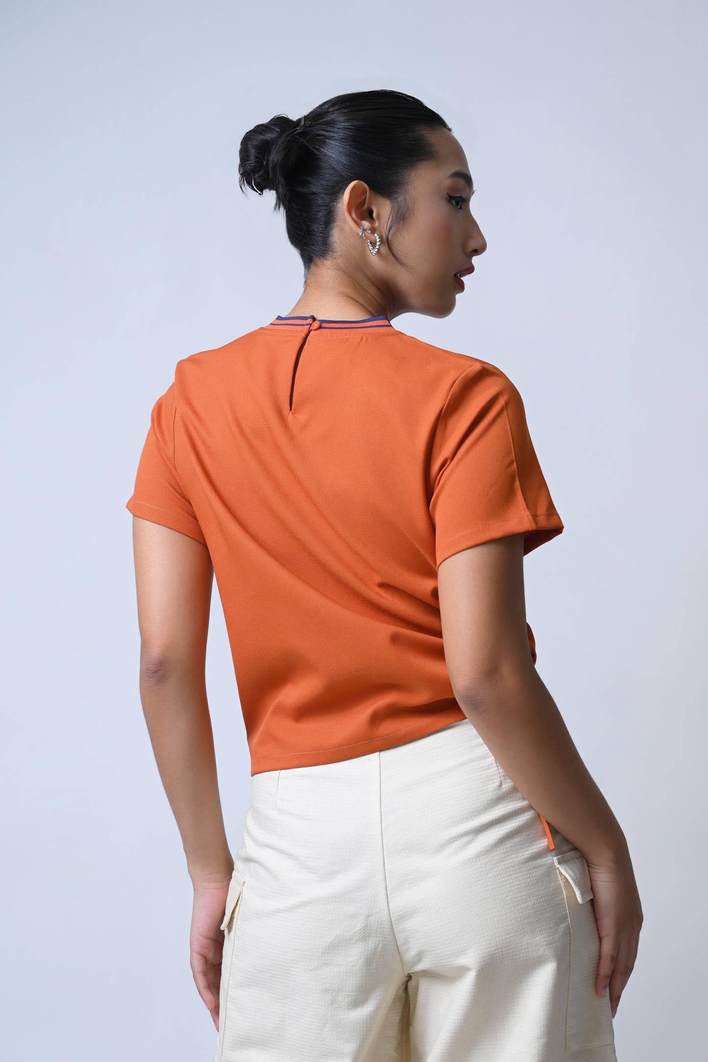 Feather Short Sleeve Top (Rust)