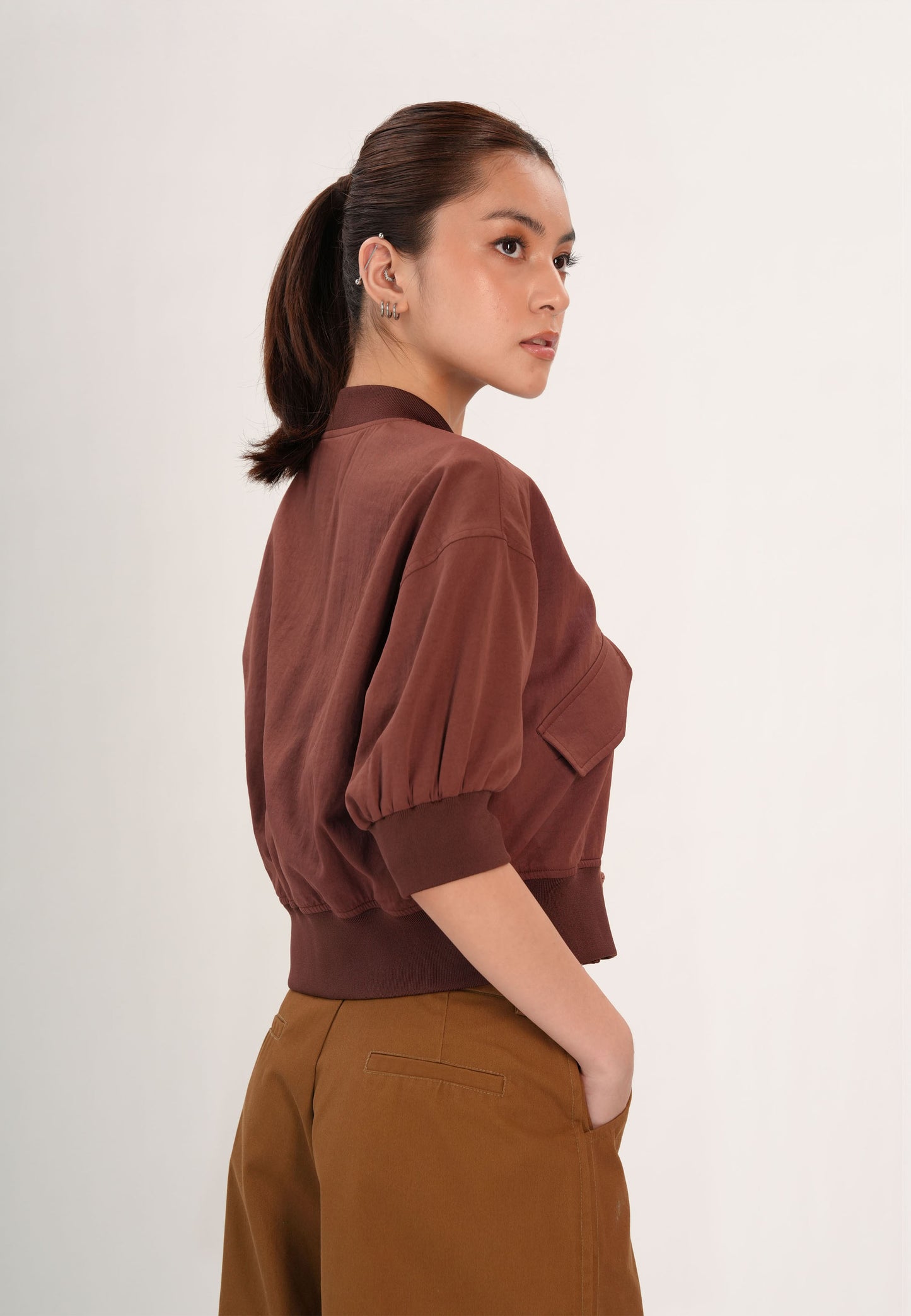 Fellon Quarter Sleeve Top (Brick)