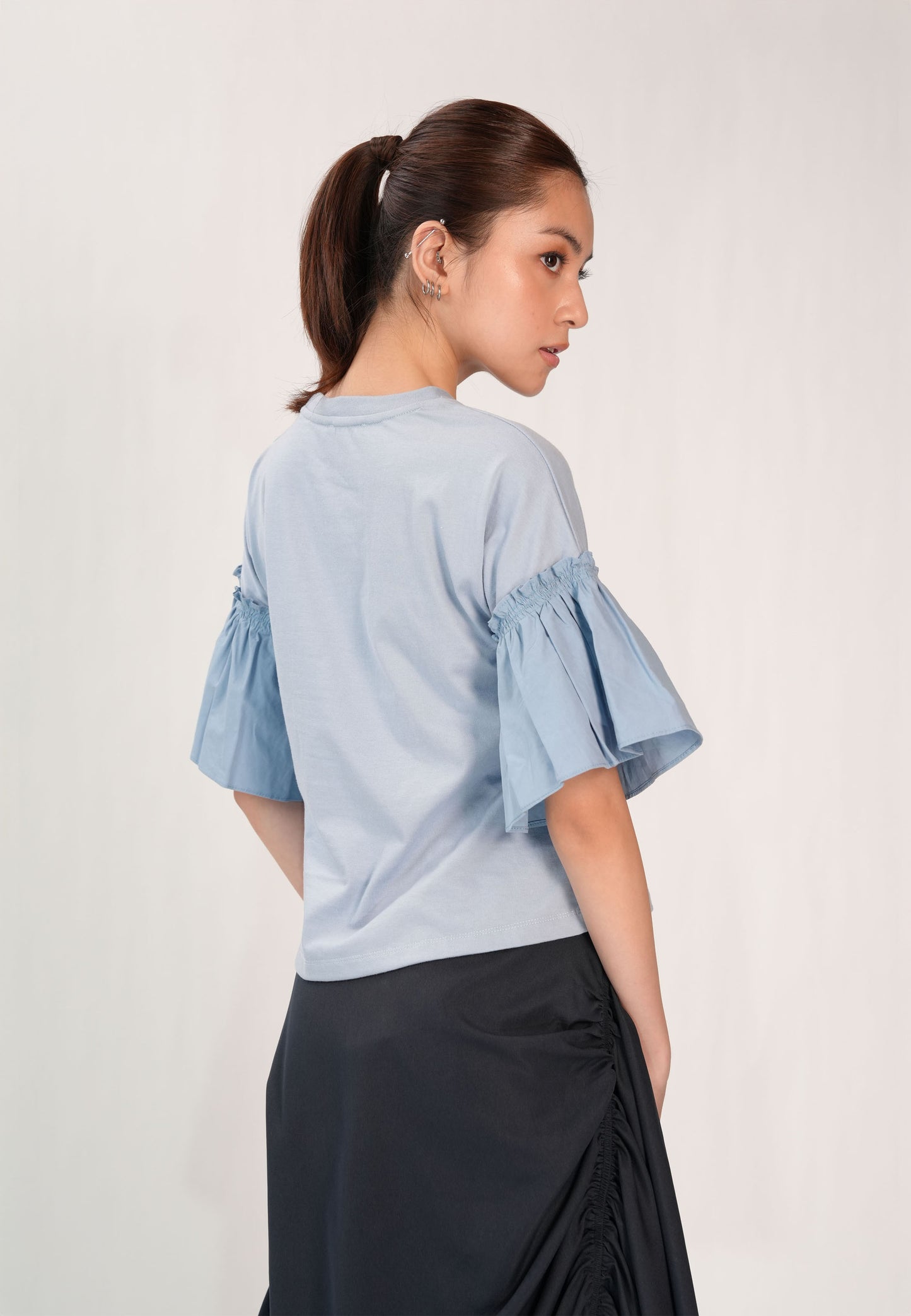 Femi Short Sleeve Top (Dusty Blue)