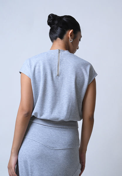 Ferris Short Sleeve Top (Gray)