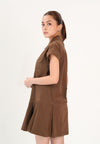Fiadh Short Sleeve Dress (Brown)