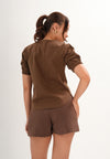 Fiadh Short Sleeve Top (Brown)