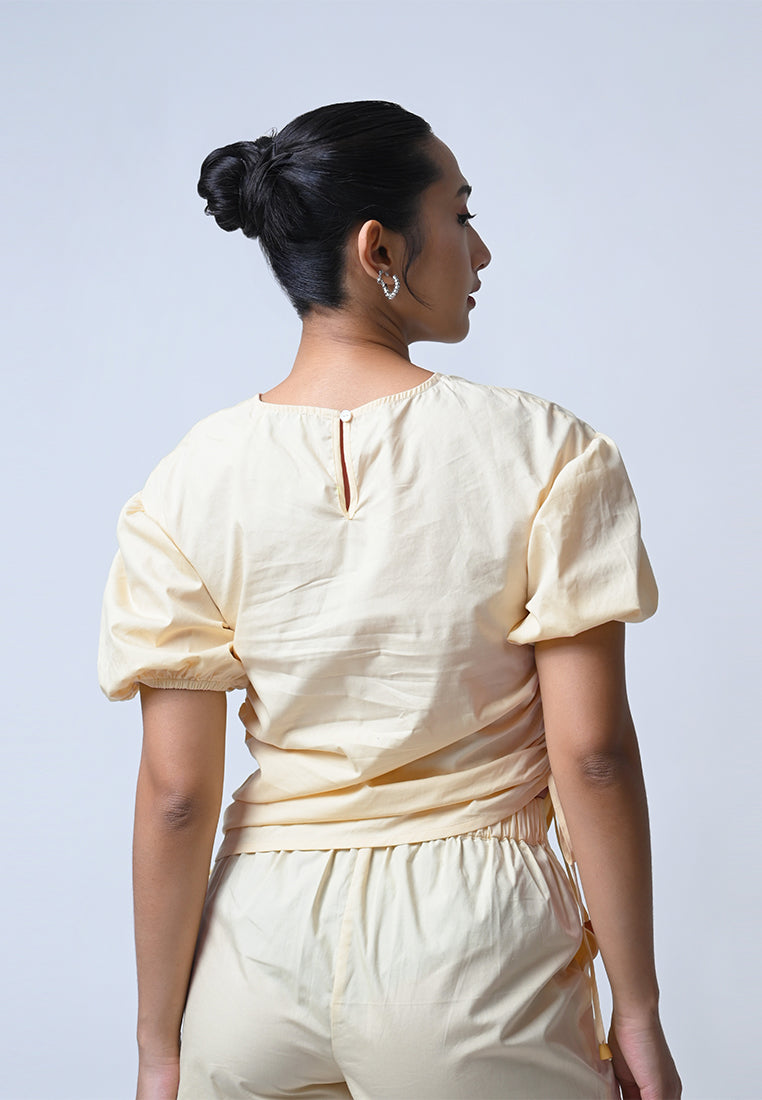 Fika Short Sleeve Top (Beige)