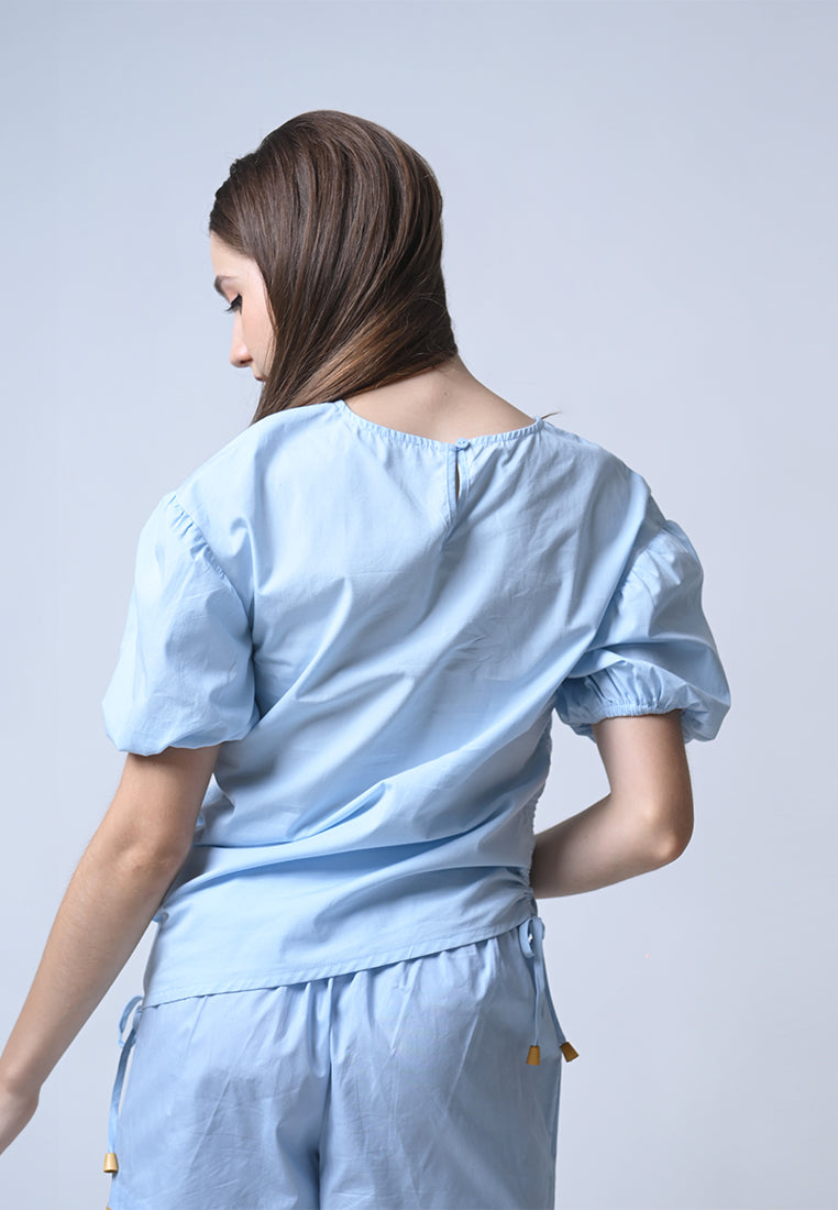 Fika Short Sleeve Top (Light Blue)