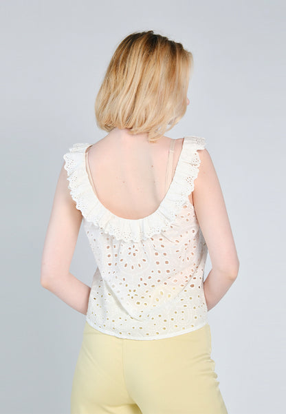 Nobleza Finnian Sleeveless Top (Off-white)