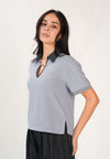 Fiony Short Sleeve Top (Dark Blue)
