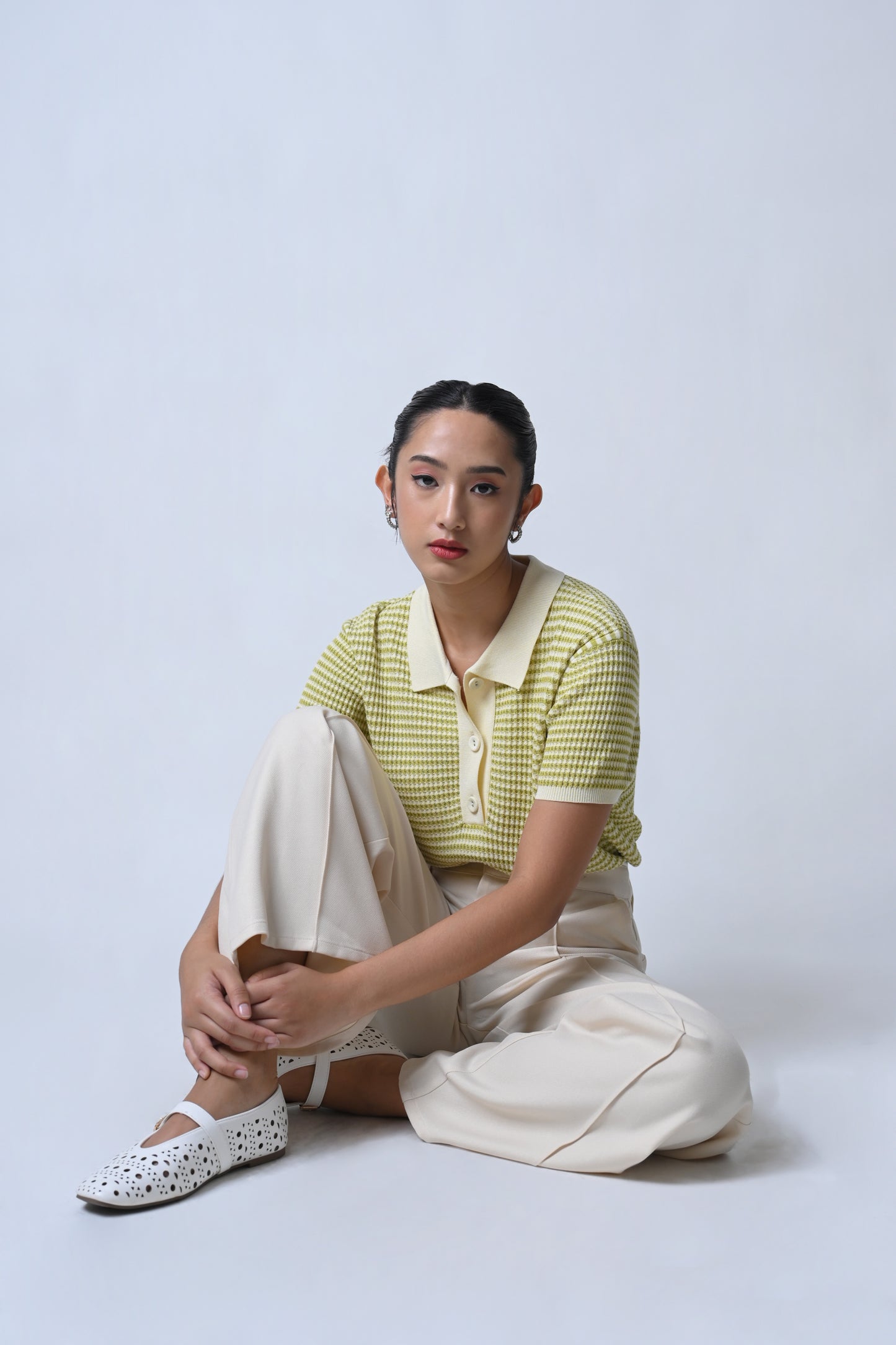 Fisher Short Sleeve Top (Lime/Cream)