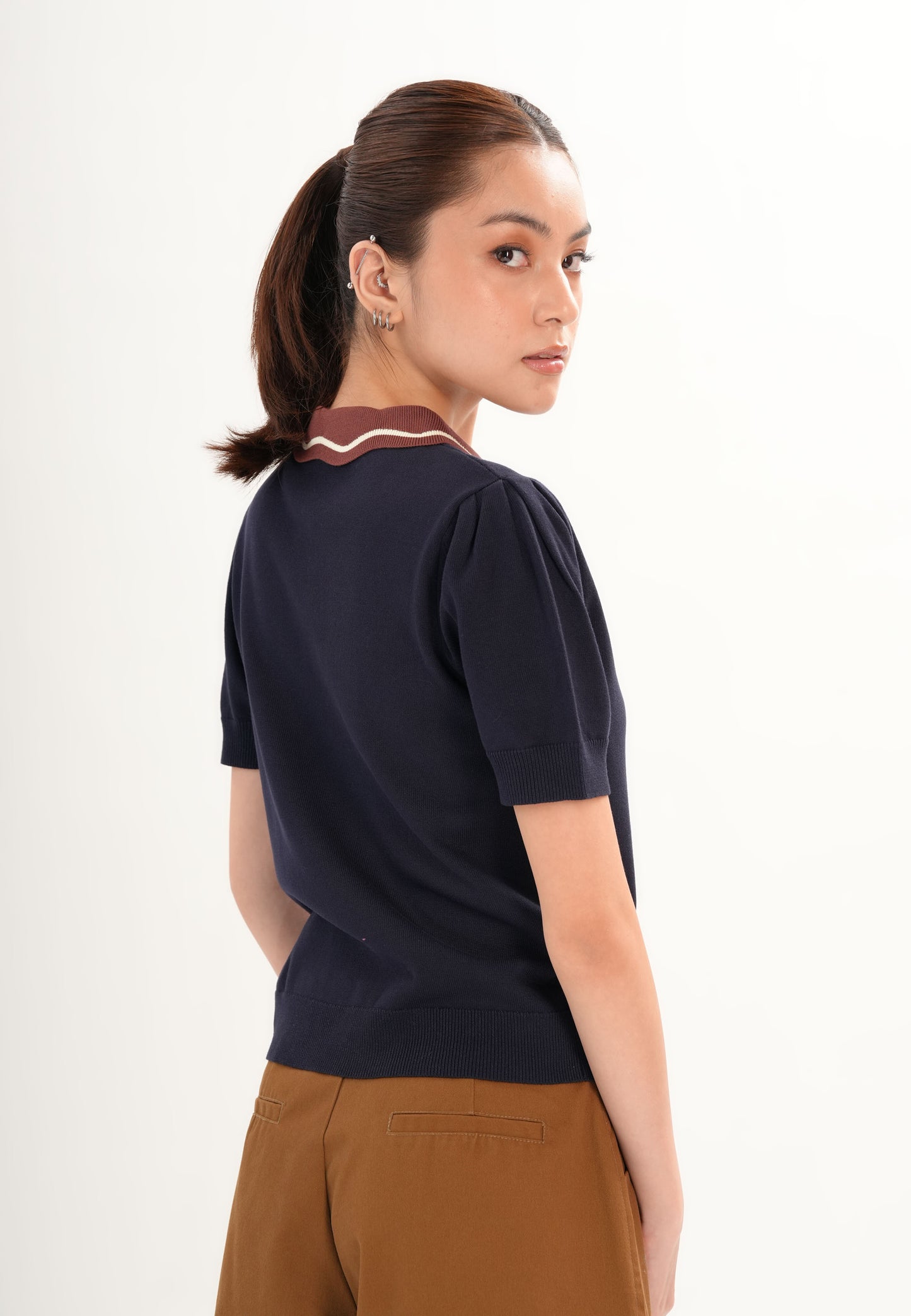 Fixy Short Sleeve Top (Navy)