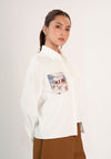 Fliyelet Long Sleeve Top (Spot Print White)