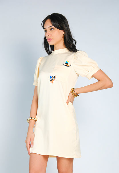 Nobleza Florynn Short Sleeve Dress (Yellow)