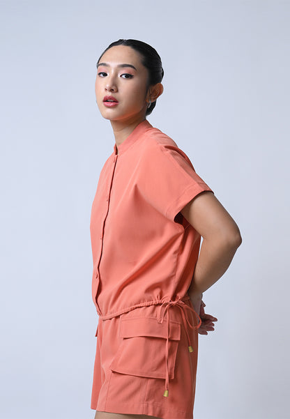 Flow Short Sleeve Top (Rust)