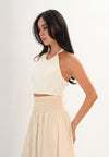 Folds Sleeveless Top (Offwhite)