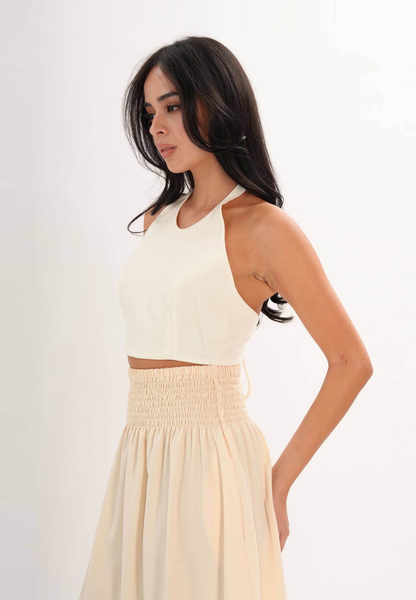 Folds Sleeveless Top (Offwhite)
