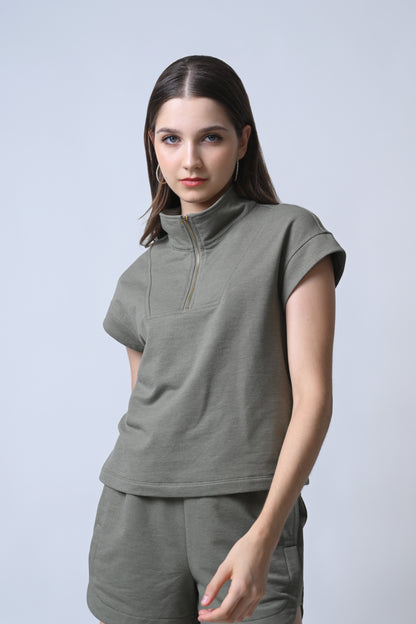 Foster Short Sleeve Top (Olive)