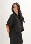 Foxy Quarter Sleeve Top (Black)
