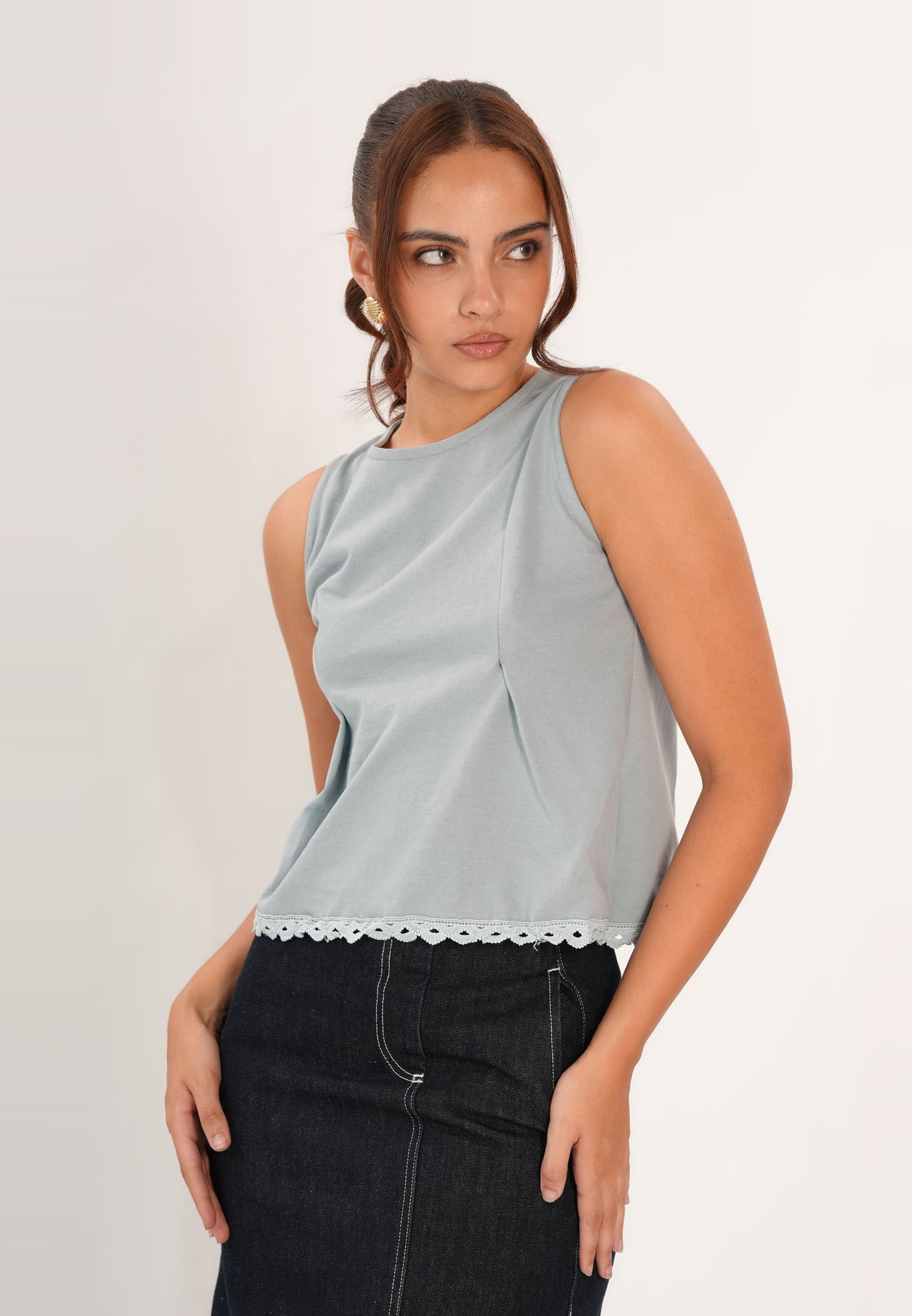 Frabel Sleeveless Top (Dark Blue)