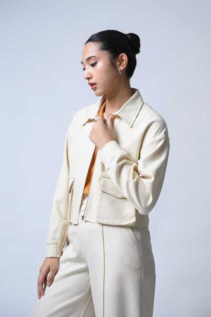 Frappe Long Sleeve Jacket (Cream)